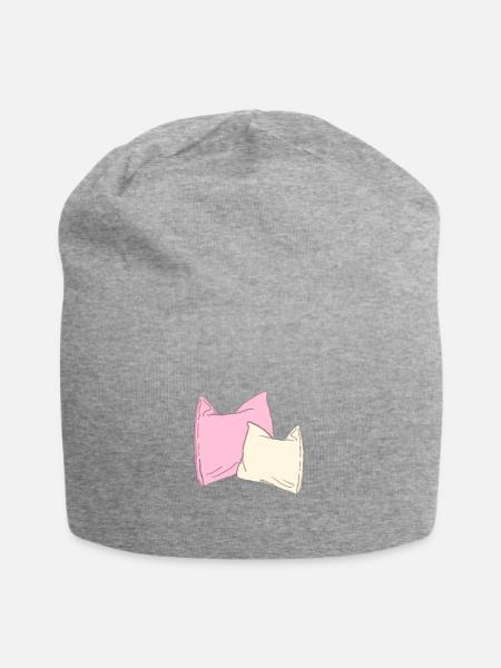 2x Kissen - Jersey-Beanie - Grau meliert