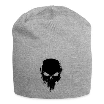 totenkopf schlicht - Jersey-Beanie - Grau meliert - Vorne