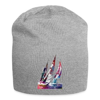 Segelsport Kunst #sailing - Jersey-Beanie - Grau meliert - Vorne