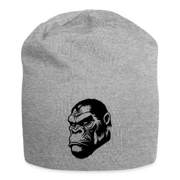 Gorilla Head - Jersey Beanie - heather grey - Front