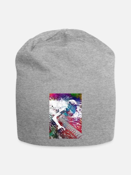 Schwimmsport Kunst #swimmer #sport - Jersey-Beanie - Grau meliert