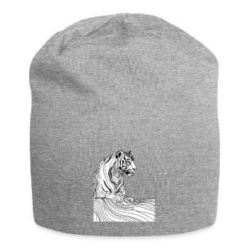 Tiger-Kunstlinien #tiger - Jersey-Beanie - Grau meliert - Vorne