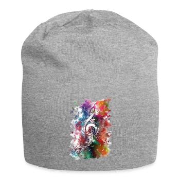 Clé de musique pour violon - Bonnet en jersey - gris chiné - Devant