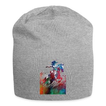 Cavalier sport art #rider #horse #sport - Bonnet en jersey - gris chiné - Devant