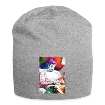 Man life with smartphone - Jersey Beanie - heather grey - Front