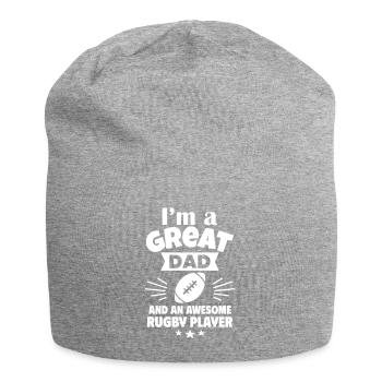 Ich bin ein toller Papa und ein starker Rugbyspiel - Jersey-Beanie - Grau meliert - Vorne