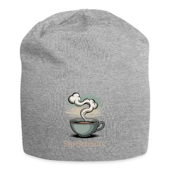 Sip Serenity – Sanfter Morgenzauber - Jersey-Beanie - Grau meliert - Vorne