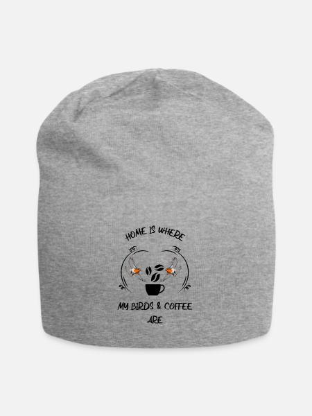 Vogelbeobachtung Vögel Beobachten Birding Kaffee - Jersey-Beanie - Grau meliert