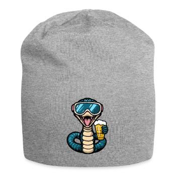 Schlange Kobra Apres Ski Bier - Jersey-Beanie - Grau meliert - Vorne