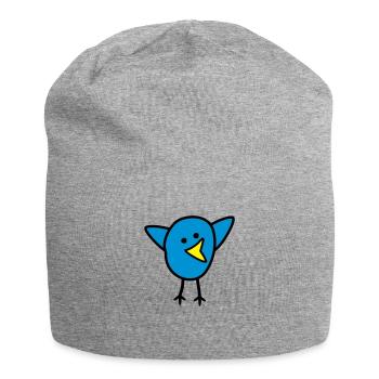 Vogel - Jersey-Beanie - Grau meliert - Vorne