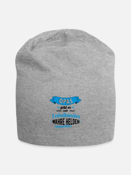 Opa - wahrer Held - Jersey-Beanie - Grau meliert