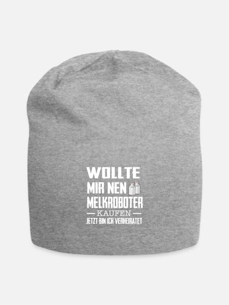Melkroboter - Jersey-Beanie - Grau meliert