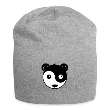 panda ying yang - Bonnet en jersey - gris chiné - Devant