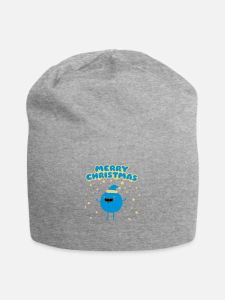 Funny Santa Claus - Merry Christmas - Jersey Beanie - heather grey