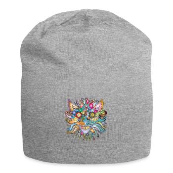 Gazou die blühende Katze - Jersey-Beanie - Grau meliert - Vorne