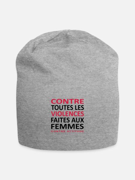 CONTRE TOUTES LES VIOLENCES FAITES AUX FEMMES - Bonnet en jersey - gris chiné