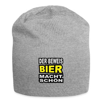der beweis bier macht schön - Jersey-Beanie - Grau meliert - Vorne