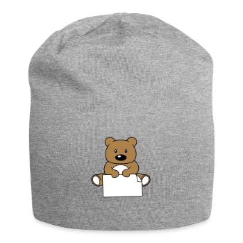 baer teddy small suess cute cuddly toy grizzl - Jersey Beanie - heather grey - Front