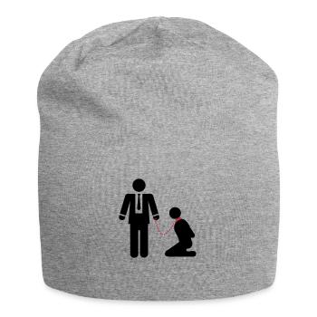 Er fuehrt ihn - Jersey-Beanie - Grau meliert - Vorne