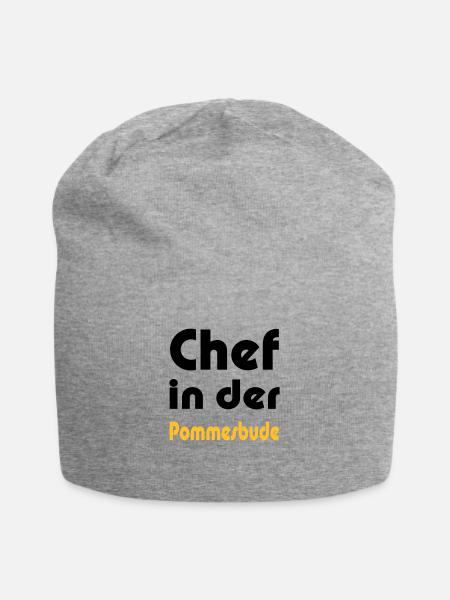 Chef in der Pommesbude - Jersey-Beanie - Grau meliert