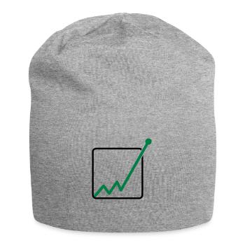 gewinn durch die decke linie diagramm pfeil aufste - Jersey-Beanie - Grau meliert - Vorne