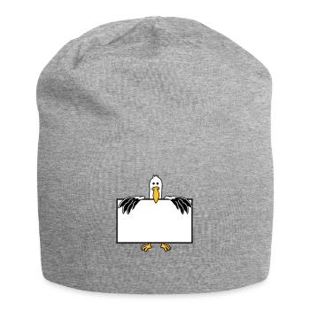moeve with frame text field - Jersey Beanie - heather grey - Front