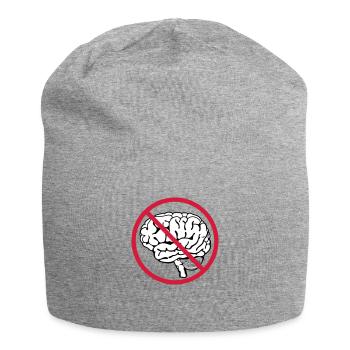 no brain - Jersey Beanie - heather grey - Front
