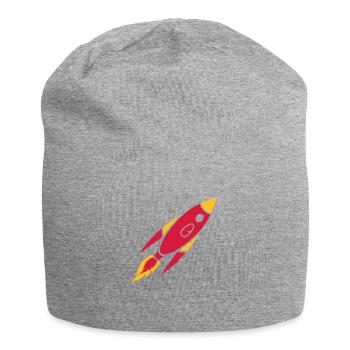 Clipart fusée rouge - Bonnet en jersey - gris chiné - Devant