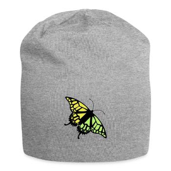 Schmetterling (Farben personalisierbar) - Jersey-Beanie - Grau meliert - Vorne