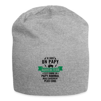 je suis un papy agriculteur - Bonnet en jersey - gris chiné - Devant