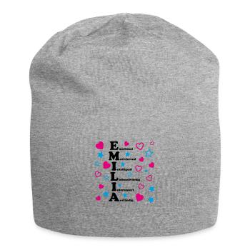 Emilia - Jersey-Beanie - Grau meliert - Vorne