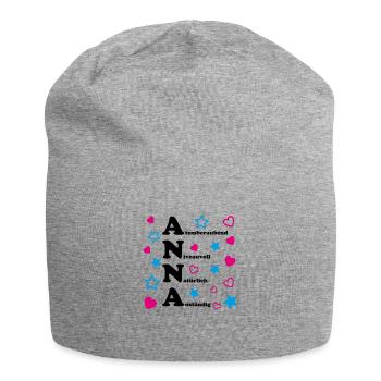 Anna - Jersey-Beanie - Grau meliert - Vorne