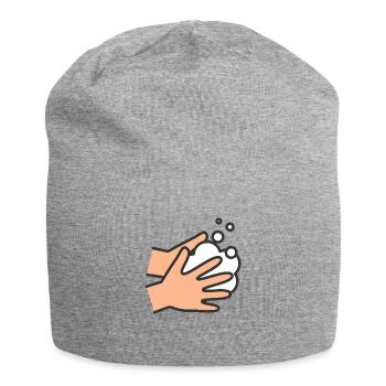 Icône Se laver les mains - Bonnet en jersey - gris chiné - Devant