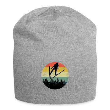 Ski Jumping Retro Winter Sports Ski Jumper Ski Fly - Jersey Beanie - heather grey - Front