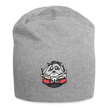 Raton laveur avec batterie - Bonnet en jersey - gris chiné - Devant