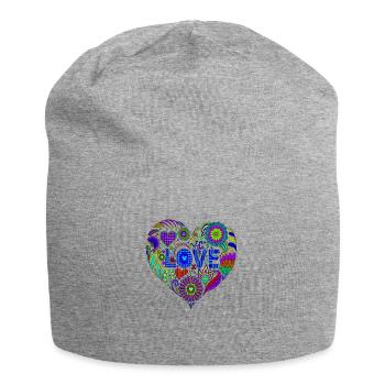 Spread your Love! - Anahata das Herzchakra "Blue" - Jersey-Beanie - Grau meliert - Vorne