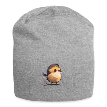 Comic Cute Kawaii Sticker Vogel Singvogel flauschi - Jersey-Beanie - Grau meliert - Vorne