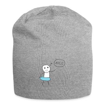 Nice Design für Badehosen Freunde Lustig am Strand - Jersey-Beanie - Grau meliert - Vorne