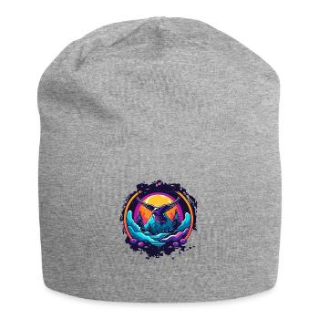 Vogel in Natur - Jersey-Beanie - Grau meliert - Vorne