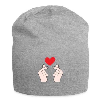 Cœurs de doigts 5 - Bonnet en jersey - gris chiné - Devant