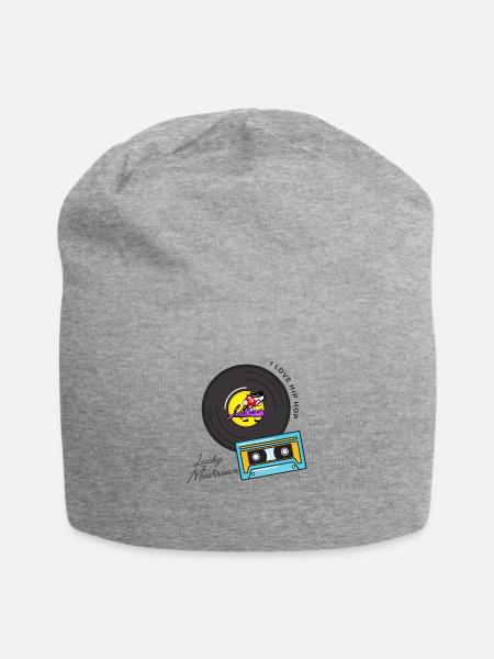 I love Hip Hop T (Lucky Mushroom) - Jersey-Beanie - Grau meliert