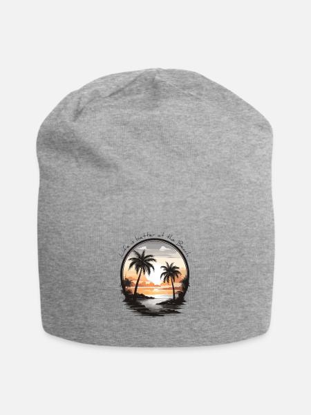 Life is better at the beach - Jersey-Beanie - Grau meliert