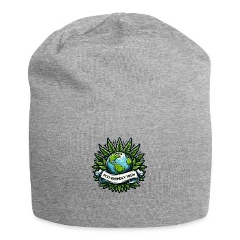 "Eco-Friendly High": Earth & Cannabis Unity Tee - Jersey Beanie - heather grey - Front