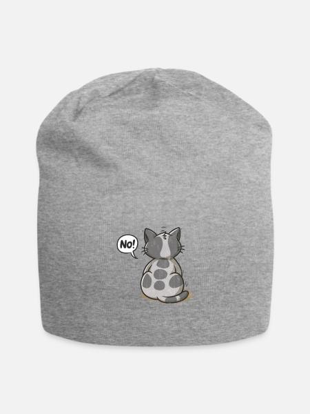 Nein! Katze - Jersey-Beanie - Grau meliert