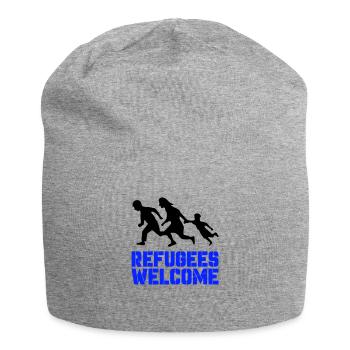 Refugees Welcome - Jersey-Beanie - Grau meliert - Vorne