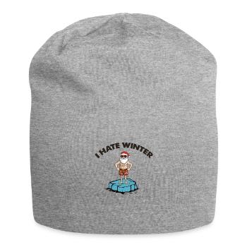 weihnachtsmann eisscholle winter - Jersey-Beanie - Grau meliert - Vorne