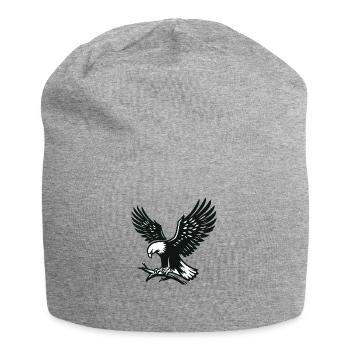 Aigle sur la branche - Bonnet en jersey - gris chiné - Devant