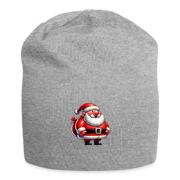 Weihnachtsmann Cartoon - Jersey-Beanie - Grau meliert - Vorne