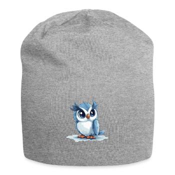 blaue Eule - Jersey-Beanie - Grau meliert - Vorne