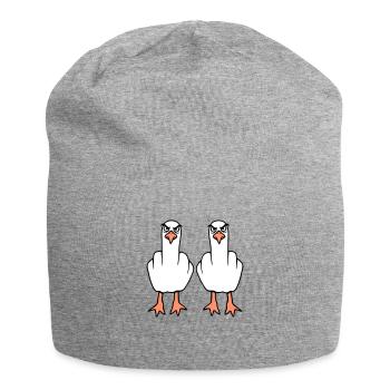 2 Seagulls Doigt d’honneur Insulte Stinkfinger Équipe - Bonnet en jersey - gris chiné - Devant